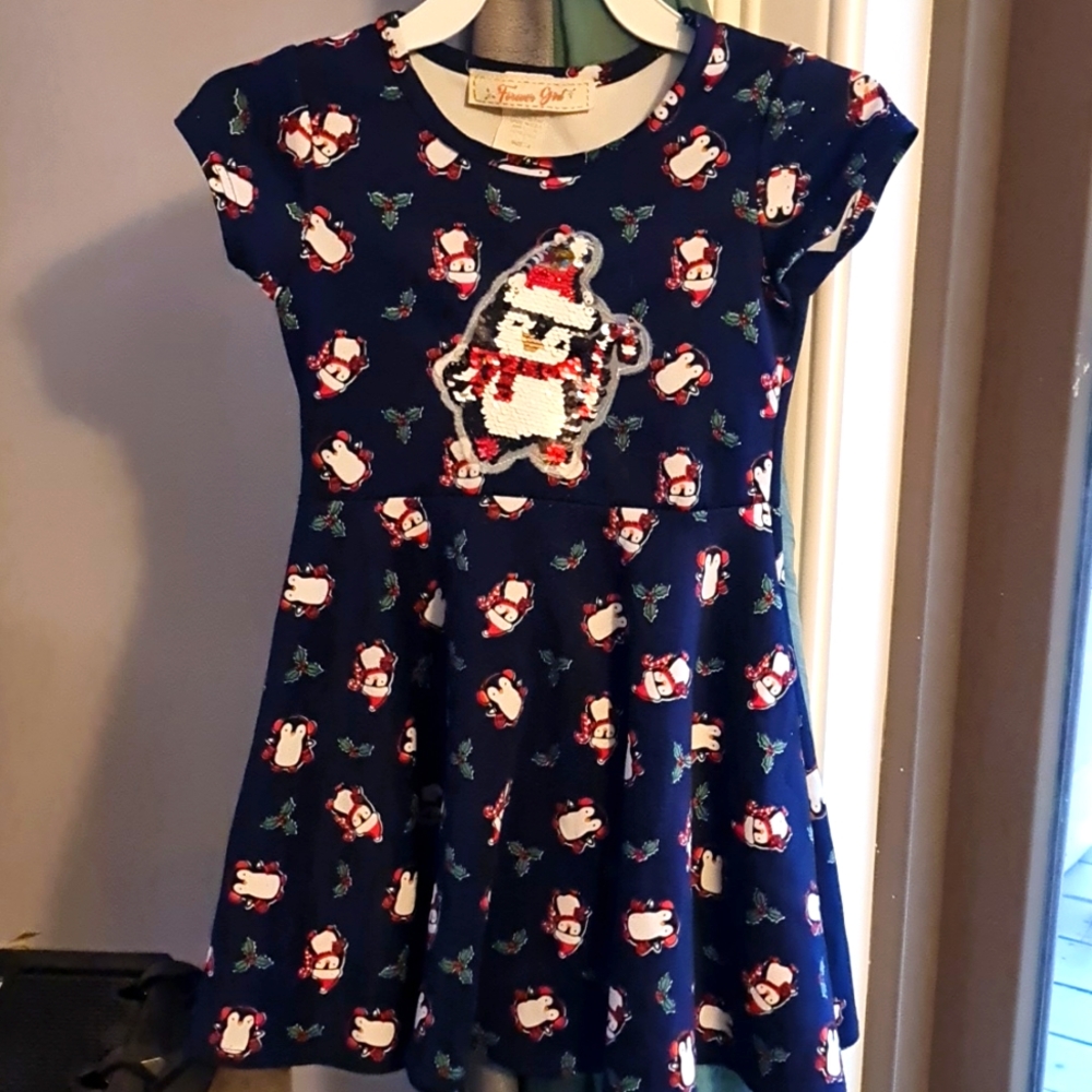 Penguin Reversible Sequin Dress Sz 4 girls